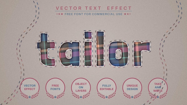 tailor tartan edit text effect font style