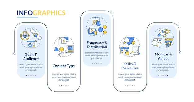 Tạo mẫu infographic hình chữ nhật lịch biên tập