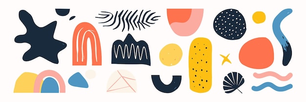 Tập hợp các vector blob nghệ thuật vẽ tay doodle hình dạng hữu cơ trừu tượng