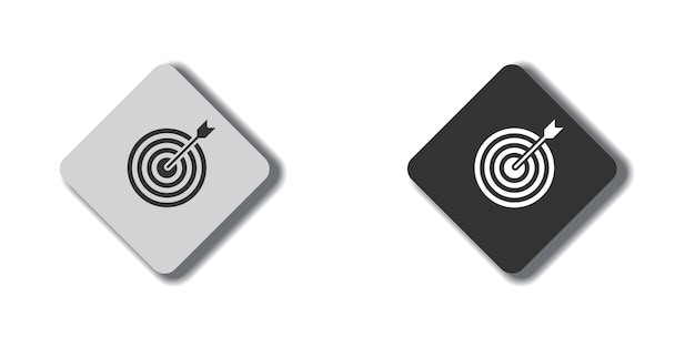 Target icon set Flat vector illustration