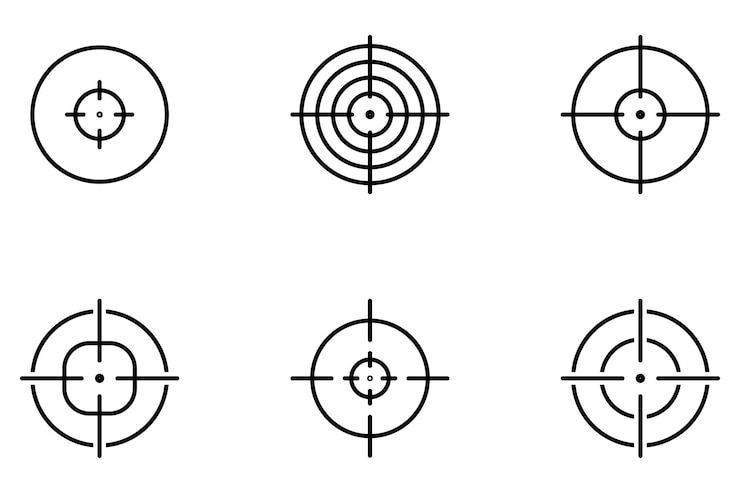 Vector target icon set goal icon vector isolated on white