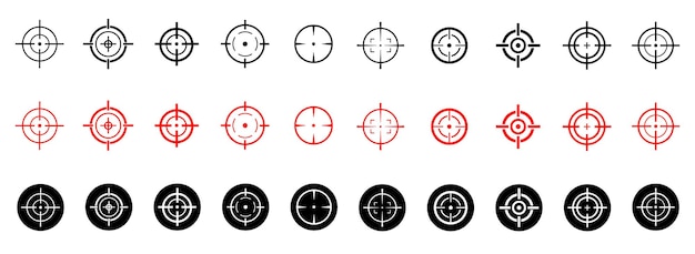 target vector icon illustration set of target icon crosshairs icon set bullseye symbol collection