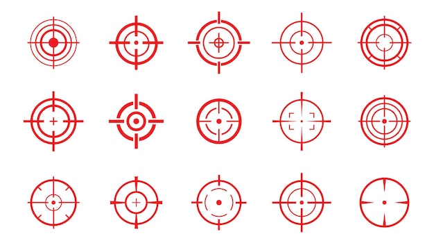 target vector icon illustration set of target icon crosshairs icon set bullseye symbol collection