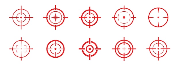target vector icon illustration set of target icon crosshairs icon set bullseye symbol collection