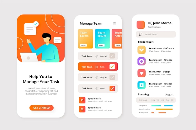 task management app concept
