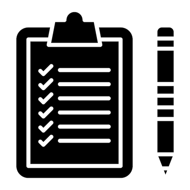 tasks list glyph solid black illustration