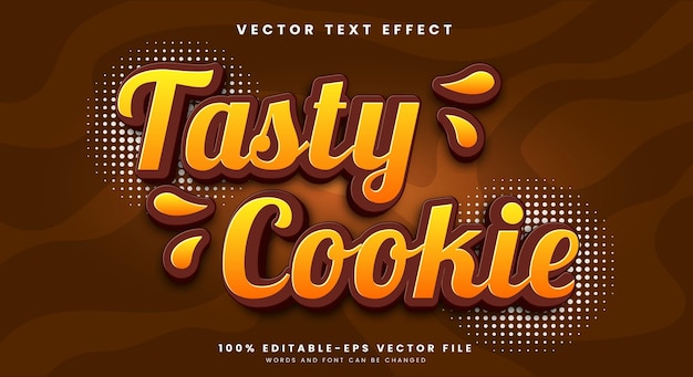 tasty cookie editable text effect template with chocolate background