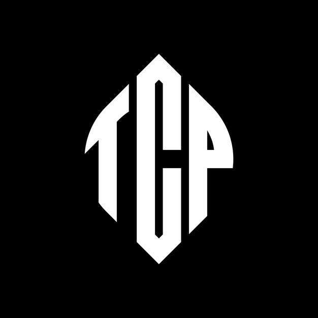 TCP circle letter logo design with circle and ellipse shape TCP ellipse letters with typographic style The three initials form a circle logo TCP Circle Emblem Abstract Monogram Letter Mark Vector