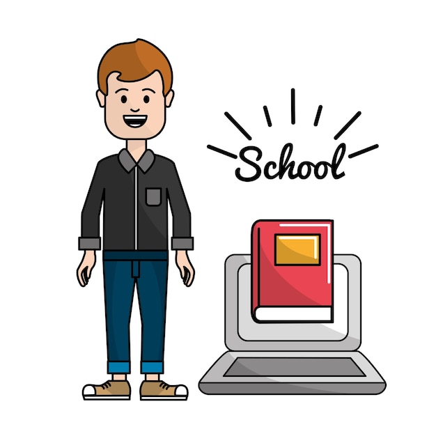 teacher with laptop web learn knowledge