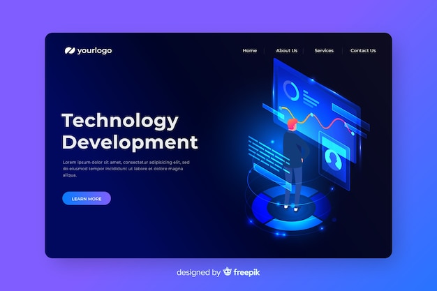 Tech development concept landing page