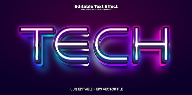 Tech editable text effect in modern trend style