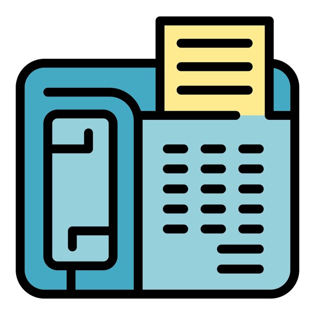 tech fax icon outline vector support chat call service color flat