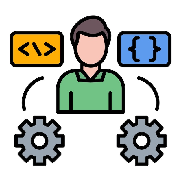 tech savvy user flat illustration