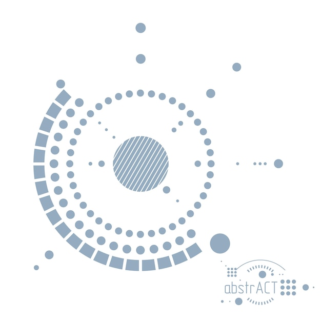 Technical plan, abstract engineering draft for use in graphic and web design. Vector drawing of industrial system created with lines and circles.