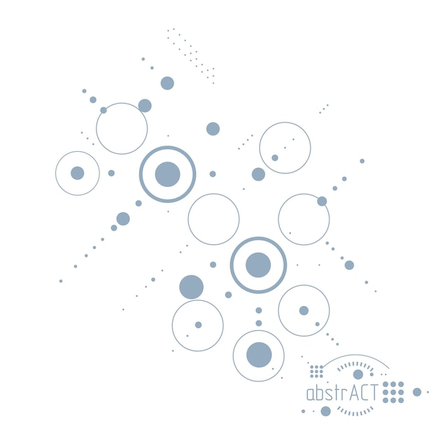 Technical plan, abstract engineering draft for use in graphic and web design. Vector drawing of industrial system created with lines and circles.