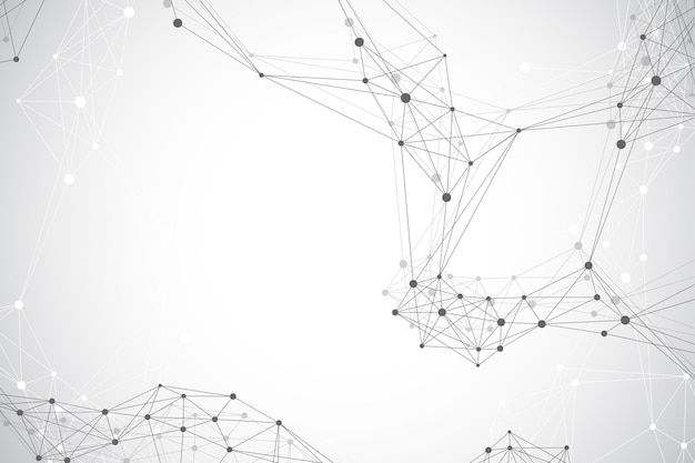 technology abstract background with connected line and dots big data visualization artificial intell...