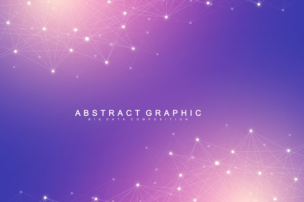 Technology abstract background with connected line and dots. Big data visualization. Perspective backdrop visualization. Analytical networks. Vector illustration.
