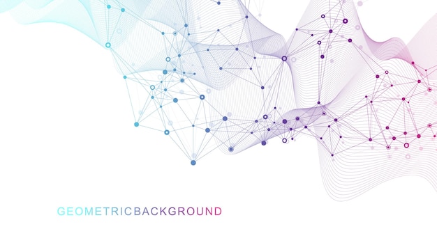 technology abstract background with connected line and dots