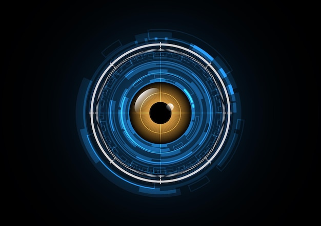 technology abstract future eye radar security circle background vector illustration