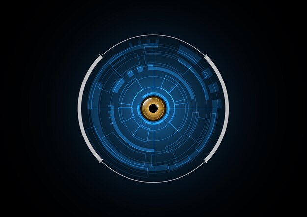 technology abstract future eye radar security circle background vector illustration
