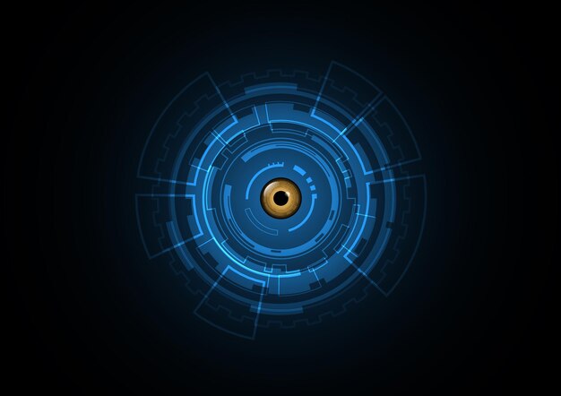 technology abstract future eye security circle background vector illustration