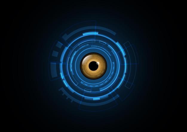 Technology abstract future eye security circle background vector illustration