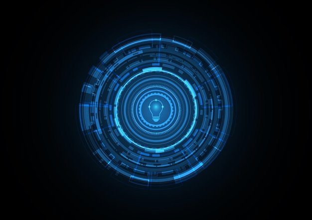Technology abstract future light bulb circle background vector illustration