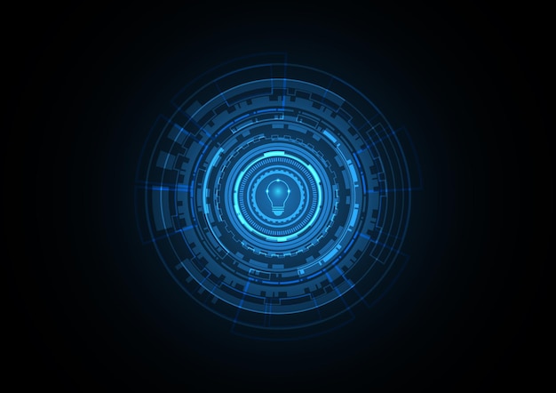 Technology abstract future light bulb circle background vector illustration