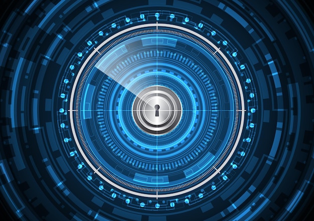Technology abstract future lock radar circle background vector illustration