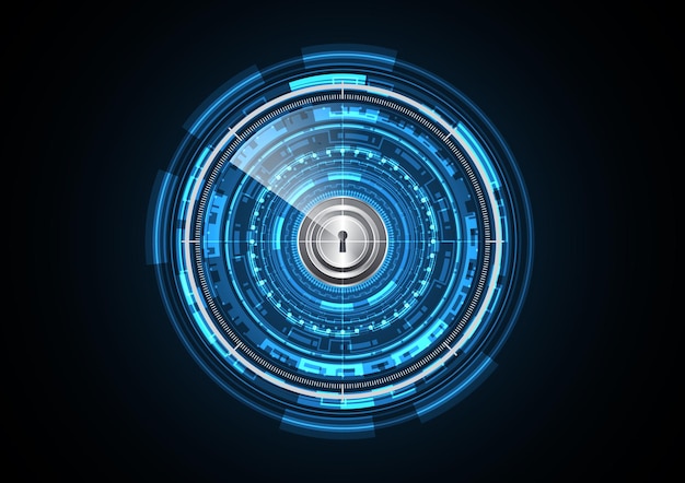 Technology abstract future lock radar circle background vector illustration