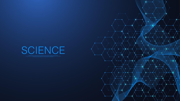 technology abstract lines and dots connect background illustration