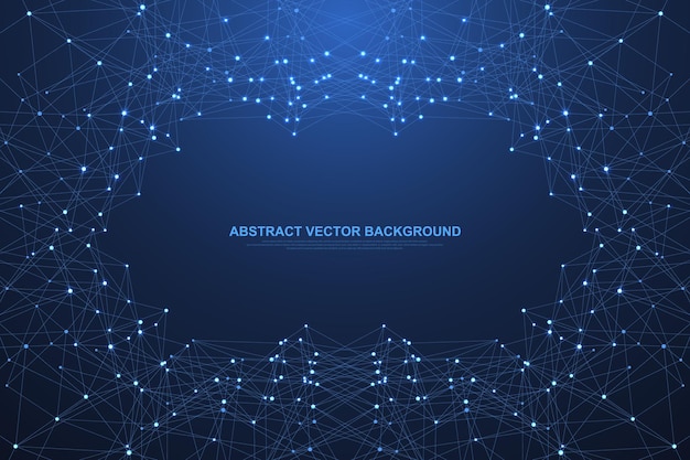 technology abstract lines and dots connect background. lines plexus connection digital data and big data concept. digital data visualization. vector illustration.