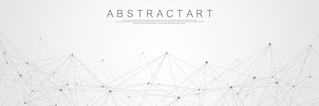 technology abstract lines and dots connection background. connection digital data and big data concept. digital data visualization. vector illustration.