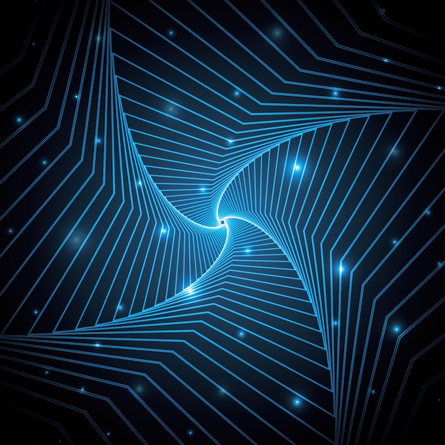 technology abstract star geometric line art vector illustration