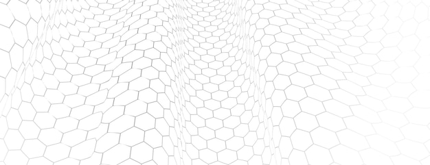 Technology and science vector background, tech abstraction with hexagons mesh electronics and digital style in 3D dimensional perspective, abstract illustration.