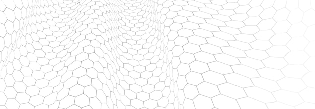 Technology and science vector background, tech abstraction with hexagons mesh electronics and digital style in 3D dimensional perspective, abstract illustration.