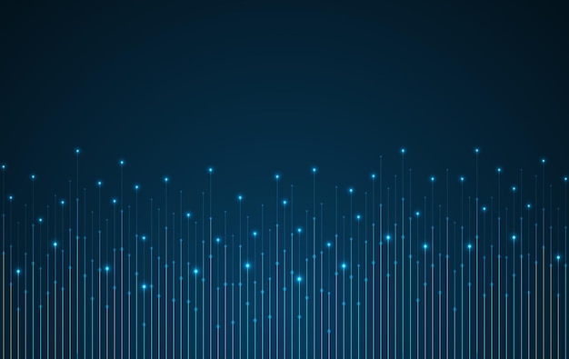 Technology background Big data visualization Tech abstract data lines with dots Circuit board Motherboard