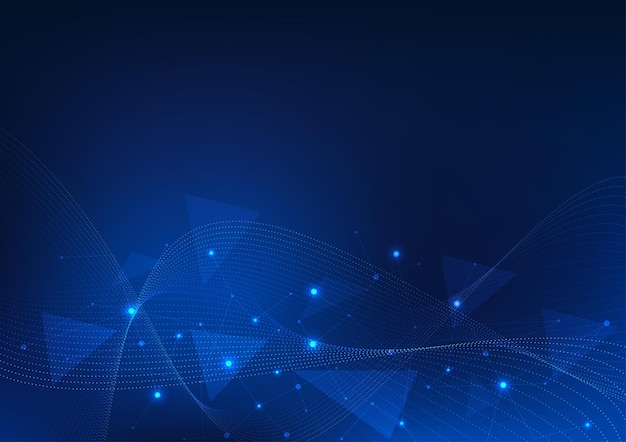 Technology background Use geometric shapes to design by adding overlapping waves with