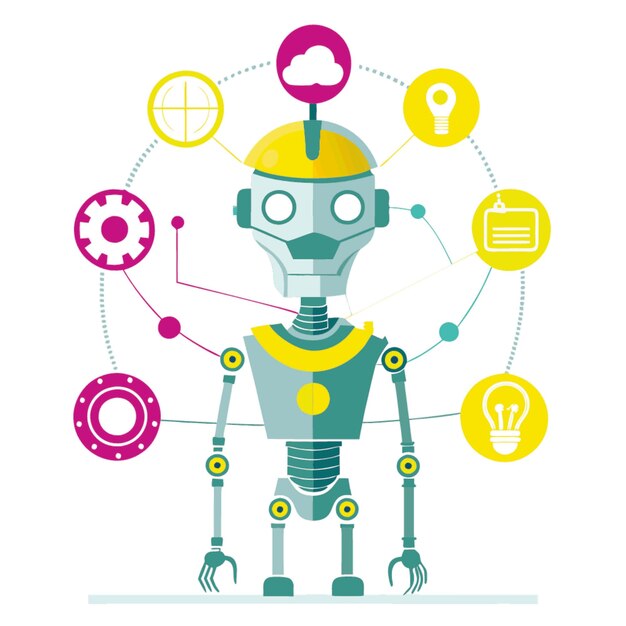 Technology Concept Vector Illustration Featuring Artificial Intelligence Design Flat Style Elements