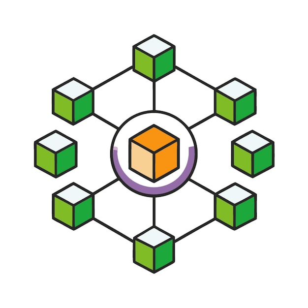 technology concept vector illustration featuring blockchain design flat style elements