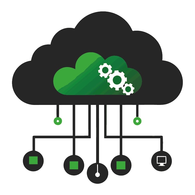 technology concept vector illustration featuring cloud computing design flat style elements