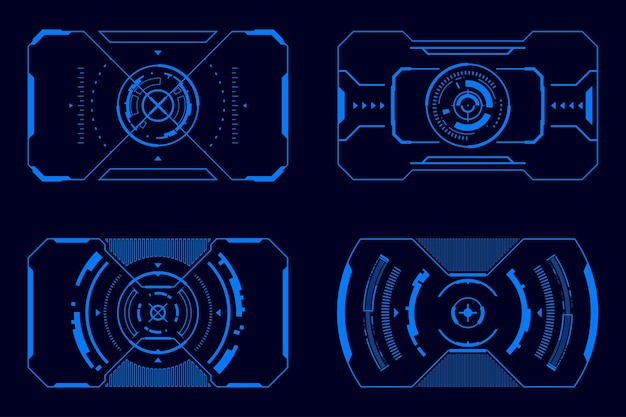Technology futuristic set hi tech element HUD interface scifi
