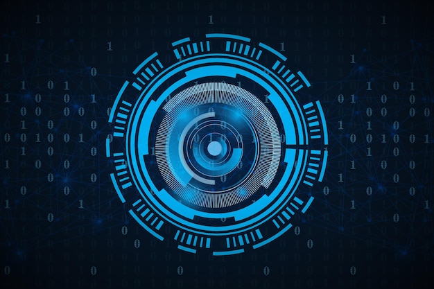 technology network binary code circle background
