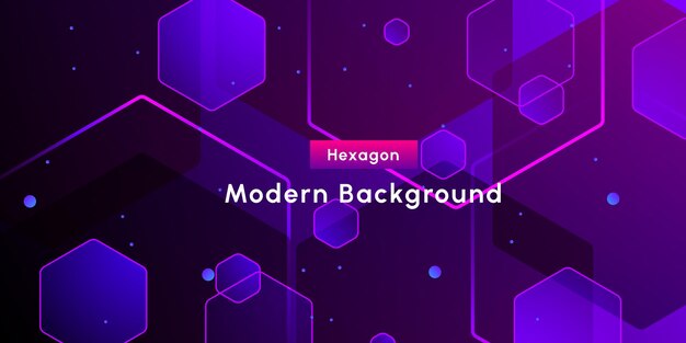 Technology purple hexagon shape futuristic background