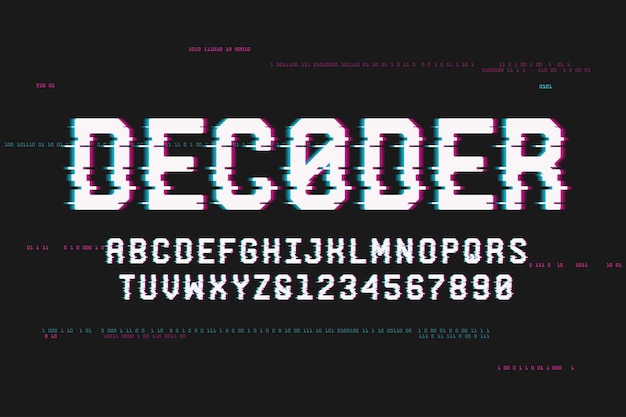 Technology san serif uppercase letters and numbers
