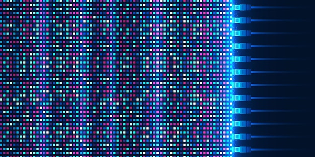 Technology Server Background Server Rack Connected via LAN Network Infrastructure Data Center HighSpeed Connection Digital Network Cyber Technology Futuristic Server Concept