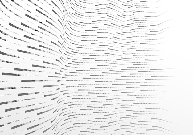 Technology vector abstract background with lines big data flow, 3D abstraction of nanotechnology and science, electronics and digital style, wire net dimensional perspective.