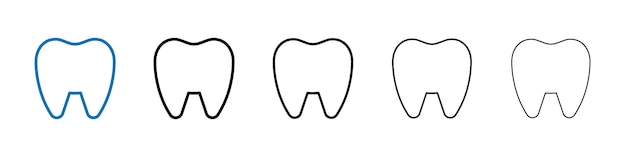 teeth icon outline vector logo for web ui