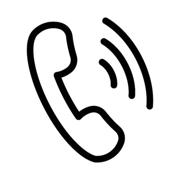 Telephone icon outline set sign
