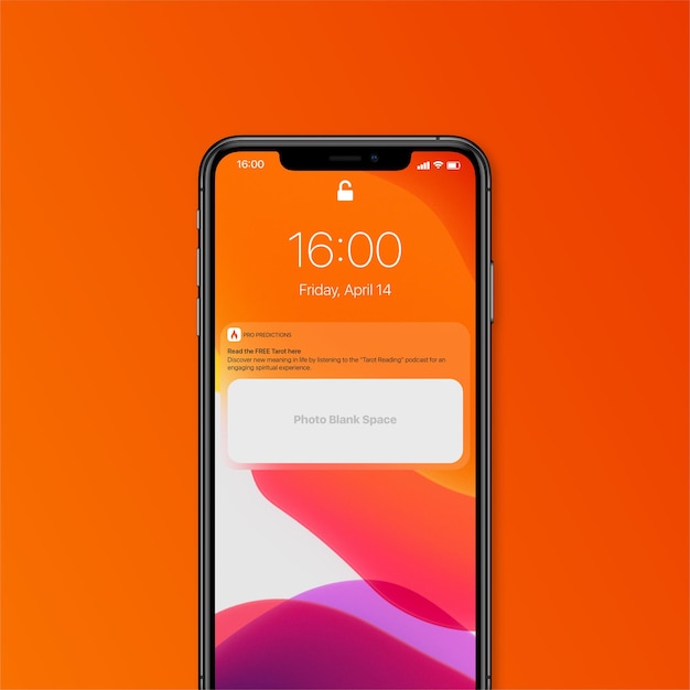 Tempalate vector ads in lock scren iphone